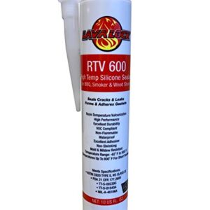 LavaLock RTV High Temp BBQ Smoker Sealer Gasket Adhesive 10 oz Cartridge (600 F - Red)