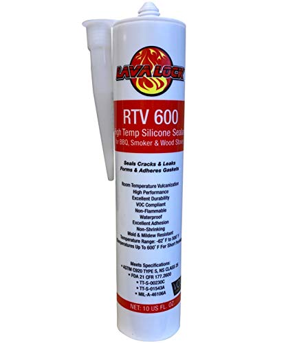 LavaLock RTV High Temp BBQ Smoker Sealer Gasket Adhesive 10 oz Cartridge (600 F - Red)