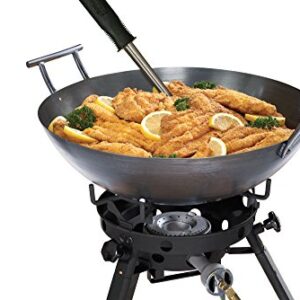 Eastman Outdoors 37212 Outdoor Gourmet 22 Inch Carbon Steel Wok Kit,Black & Steel