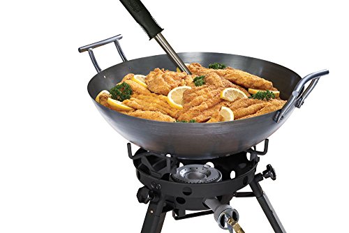 Eastman Outdoors 37212 Outdoor Gourmet 22 Inch Carbon Steel Wok Kit,Black & Steel