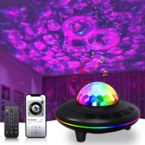 star projector,laliled ocean wave projector with remote and bluetooth speaker,timer,360 degree rotating galaxy light projector for baby kids adults bedroom/decoration/birthday/party