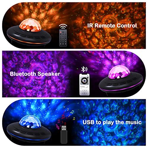 Star Projector,Laliled Ocean Wave Projector with Remote and Bluetooth Speaker,Timer,360 Degree Rotating Galaxy Light Projector for Baby Kids Adults Bedroom/Decoration/Birthday/Party