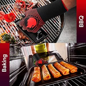 weeee BBQ Gloves, Heat Resistant Oven Mitts Grilling Gloves - 1472℉ Extreme Heat Resistant, Oven Gloves Silicone - Cooking Gloves for Grilling, BBQ, Baking, Welding (A Pair)