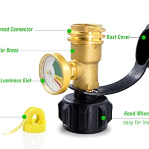 LONGADS Propane Tank Gauge Level Indicator Leak Detector for 5lb-40lb Propane Tanks, Propane Gas Pressure Meter Universal for RV Camper, Cylinder, BBQ Gas Grill, Heater and More Appliances