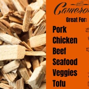 Camerons All Natural Cherry Wood Chips for Smoker -260 Cu. In. Bag, Approx 2 Pounds- Kiln Dried Coarse Cut BBQ Grill Wood Chips for Smoking Meats - Barbecue Smoker Accessories - Grilling Gifts for Men