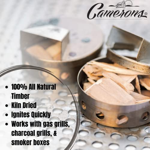 Camerons All Natural Cherry Wood Chips for Smoker -260 Cu. In. Bag, Approx 2 Pounds- Kiln Dried Coarse Cut BBQ Grill Wood Chips for Smoking Meats - Barbecue Smoker Accessories - Grilling Gifts for Men