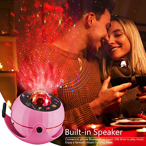 Star Projector Night Light, 7 Colors Galaxy Projector Ocean Wave Projector for Bedroom, Night Light Projector for Kids Bedroom Livingroom Birthday Party Ceiling Projector Home Decor