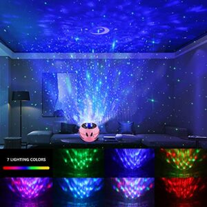 Star Projector Night Light, 7 Colors Galaxy Projector Ocean Wave Projector for Bedroom, Night Light Projector for Kids Bedroom Livingroom Birthday Party Ceiling Projector Home Decor