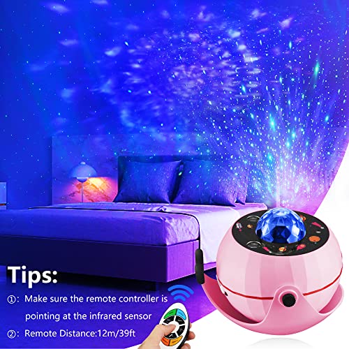 Star Projector Night Light, 7 Colors Galaxy Projector Ocean Wave Projector for Bedroom, Night Light Projector for Kids Bedroom Livingroom Birthday Party Ceiling Projector Home Decor