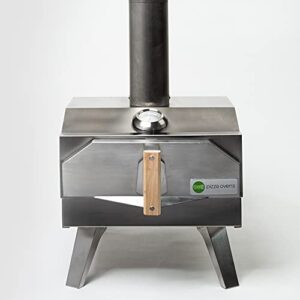 outi portable outdoor pizza oven – portable oven – multifuel outdoor pizza oven – stainless steel with built in thermometer – pellets, wood or charcoal