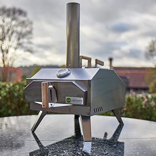 Outi Portable Outdoor Pizza Oven – Portable Oven – Multifuel Outdoor Pizza Oven – Stainless steel with Built In Thermometer – Pellets, Wood or Charcoal