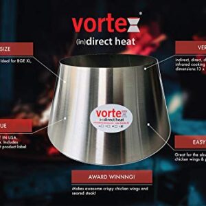 Large BBQ Vortex™ (in) Direct Cooking Charcoal Grill Accessory Cone for BGE XL Jumbo Joe UDS 55 gal - Original - USA Made -Genuine Large Size