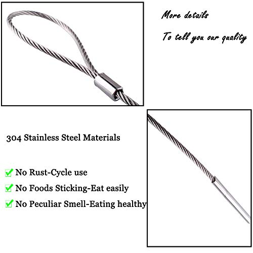 Wadoy BBQ Flexible Skewers for Grilling, 29Inch(Set of 8) Cable Skewers, Stainless Steel Flexible Kabob Skewers