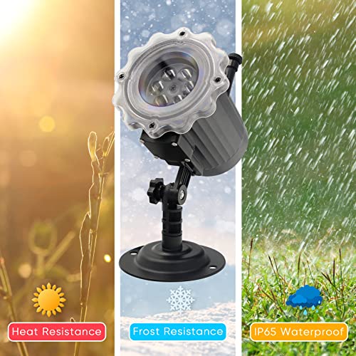 JOY SPOT! Christmas Projector Lights for Outdoor, Moving Patterns Landscape Lights with Remote Control, Waterproof Ocean Wave LED for Christmas, Thanksgiving, Halloween, Easter, New Year (18 Slides)