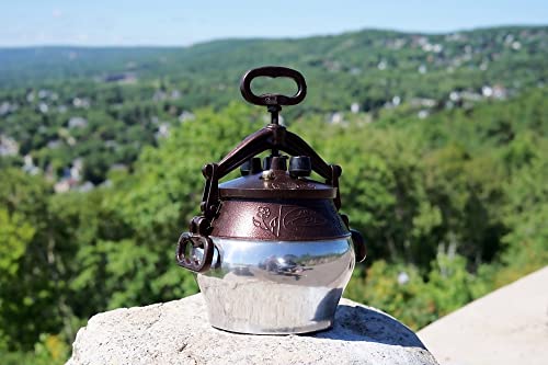 Afghan pressure cooker Model NR 9 quart (8.5 liter) capacity. Aluminum Uzbek Kazan pressure pot for indoor/outdoor cooking