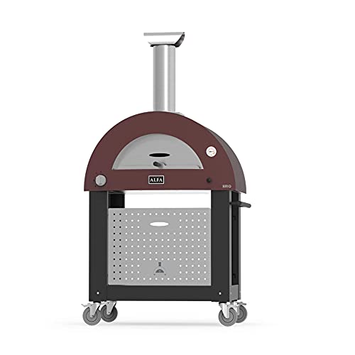 ALFA Brio Antique Red Liquid Propane Countertop Outdoor Pizza Oven