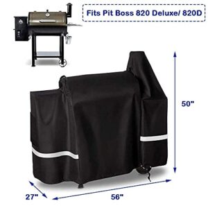 Uniflasy Grill Cover for Pit Boss 820 Deluxe, 820 Pro, 850 Pro Series Wood Smoker Pellet Grills Accessories, Cover for Pit Boss 820D, 820FB, 820PB, 820SP, 820SC, Heavy Duty Fabric Barbecue Grill Cover