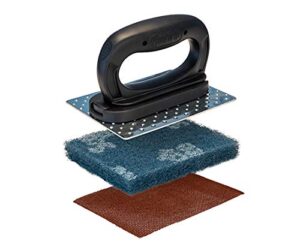 black griddle accessories – grill cleaning and griddle scraper – perfect for flat top grill or hibachi grill – griddle cleaner comes with griddle cleaning screen