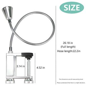 BBQ Grill Light 12 LED Super Bright, Jhua 24 inch Long Flexible Neck Attaches Clip On Outdoor Barbecue Lamp with Magnet, Screw Clamp for Barbecue Grilling, Table or Workbench - Battery Operated