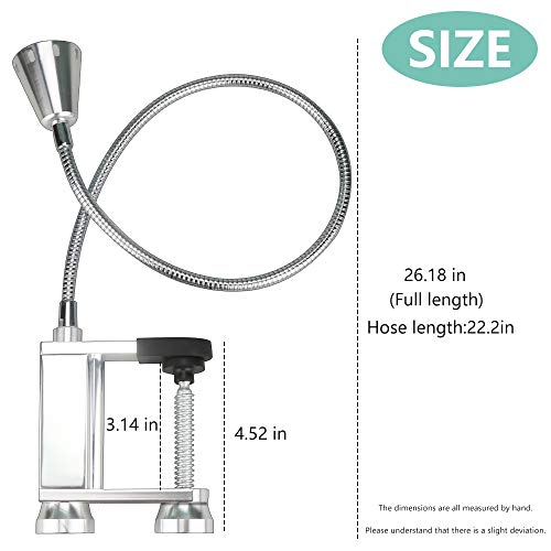 BBQ Grill Light 12 LED Super Bright, Jhua 24 inch Long Flexible Neck Attaches Clip On Outdoor Barbecue Lamp with Magnet, Screw Clamp for Barbecue Grilling, Table or Workbench - Battery Operated