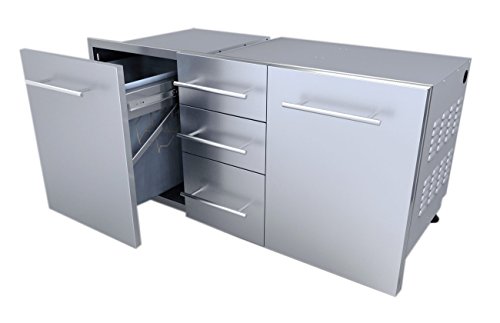 SUNSTONE DE-LPCTD30 Designer Series Raised Style Liquid Propane Combo Triple Drawer, 30", Stainless Steel