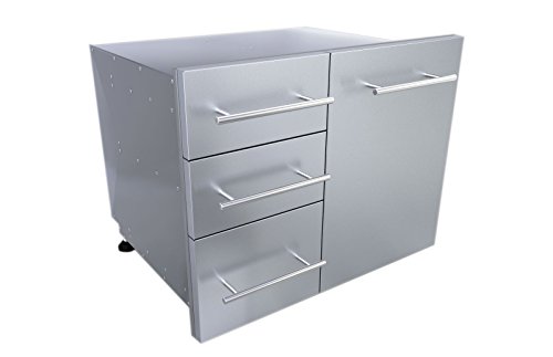 SUNSTONE DE-LPCTD30 Designer Series Raised Style Liquid Propane Combo Triple Drawer, 30", Stainless Steel