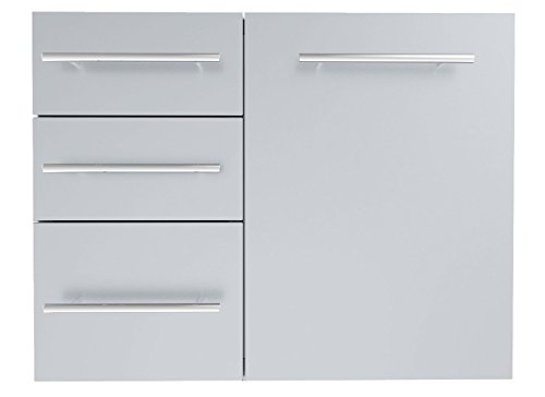 SUNSTONE DE-LPCTD30 Designer Series Raised Style Liquid Propane Combo Triple Drawer, 30", Stainless Steel