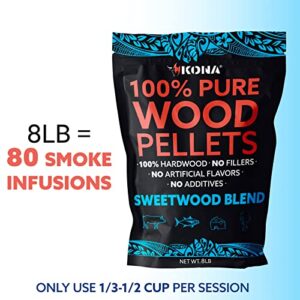 Kona Sweetwood Blend Smoker Pellets, Intended for Ninja Woodfire Outdoor Grill, 8 lb Resealable Bags