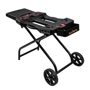 qulimetal portable grill cart for weber q1000, q2000 series gas grills and blackstone 17” 22” table top griddles, portable griddle stand