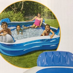 Family Swimming Pool, Inflatable Large Swim Center with 4 Built-in Seats for Children Adults, Thick Kiddie Paddling Pool for Summer Party Supply