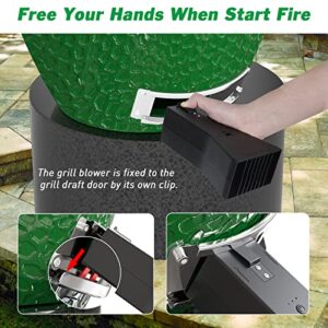 JISHAHS Charcoal Fire Starter Compatible with Big Green Egg Grill, Blower Fan with Auto Shut-Off for Fast Charcoal FastStart