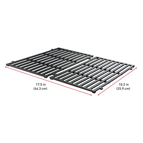 Weber Porcelain-Enameled Cooking Grates for Spirit 200 Series Gas Grills (2 Grates/pack) (17.5 x 10.2 x 0.5) , Black