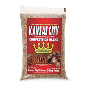 papa’s premium quality hardwood pellets for grilling and smoking meat, poultry, and seafood, kansas city blend, 40 pound bag