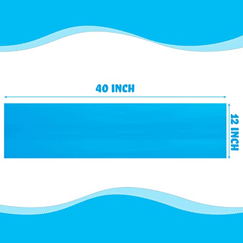 Nuanchu Vinyl Pool Liner Patch Self-Adhesive PVC Repair Patch Rectangle Pool Repair Patch for Swimming Pools Inflatable Boat(Solid Blue,12 x 40 Inch)