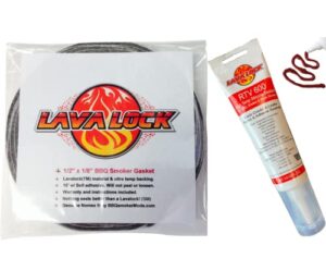 lavalock® self stick pro pack: 1/2″ x 1/8″ grey compatible with nomex bbq smoker gasket w/rtv charcoal grill seal