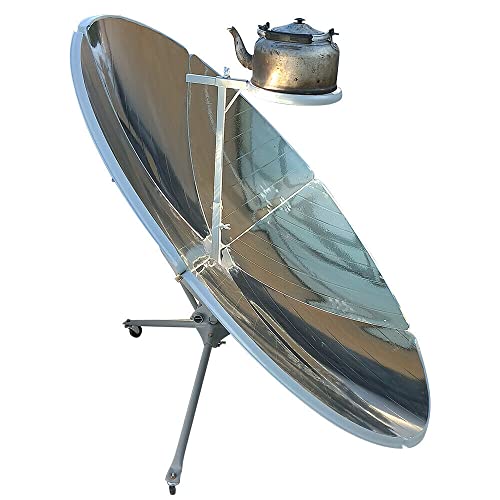 Portable Solar Cooker, 1800W 59inch Diameter Camping Outdoor Solar Oven Visual Education or High Efficiency DIY Solar Concentrator for Outdoor Camping BBQ Cooking