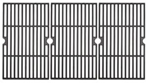 bbq grill grate 16 15/16-inch matte cast-iron cooking grates replacement 3-pack for charbroil 463251505, 463251605, 463250509, broil king centro master chef gas grills etc