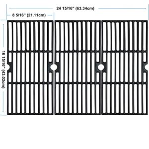 BBQ Grill Grate 16 15/16-inch Matte Cast-Iron Cooking Grates Replacement 3-Pack for Charbroil 463251505, 463251605, 463250509, Broil King Centro Master Chef Gas Grills etc