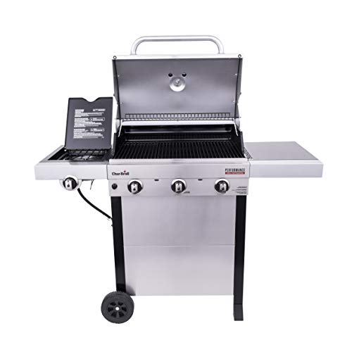 Char-Broil 463370719 Performance TRU-Infrared 3-Burner Cart Style Liquid Propane Grill, Stainless Steel