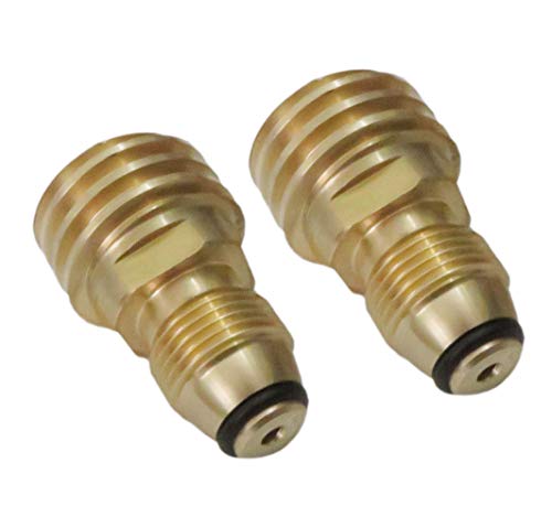 NGHTMRE Old to New Outlet Brass Refill Adapter Propane Tank Adapter Converts POL LP Tank Service Valve to QCC1/Type1 Hose or Regualtor Set of 2