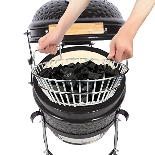 Charcoal Basket,14 Inches Stainless Steel Ash Basket Big Green Egg Accessories, Grill Ash Basket Fits for Big Green Egg Large