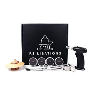 Cocktail Smoker Kit with Torch - Wood Chips, Ice Stones & Torch for Smoke Infused Whiskey Making - Gifts for Men Who Have Everything - Bartender Mixology Accessories Gift Set (Butane Not Included)