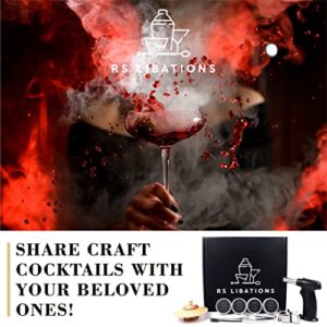Cocktail Smoker Kit with Torch - Wood Chips, Ice Stones & Torch for Smoke Infused Whiskey Making - Gifts for Men Who Have Everything - Bartender Mixology Accessories Gift Set (Butane Not Included)