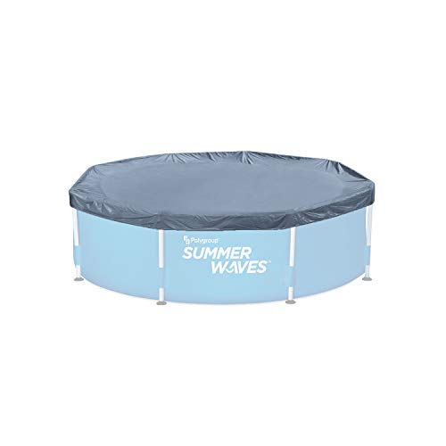 Summer Waves P520800F0 8 Foot Wide Diameter Active Frame Above Ground Round Debris Dirt Insect Pool Cover, Grey (Cover Only)