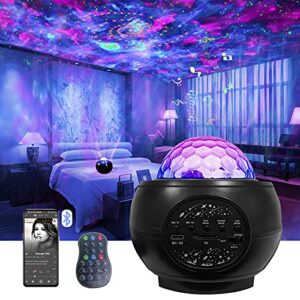 galaxy light projector for bedroom, starlight projector for ceiling for kids with nebula ocean wave, led star projector for adults with bluetooth music sync & timer for party/room decor/gift