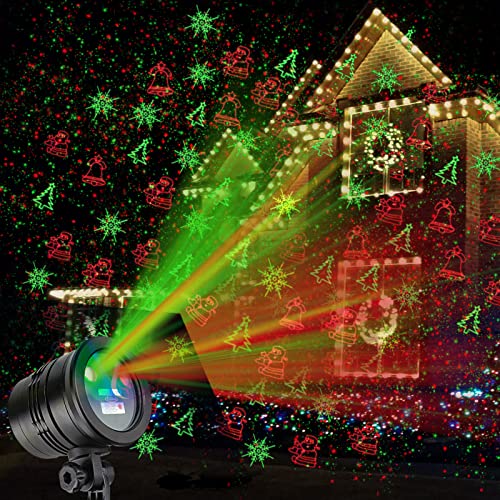 Christmas Lights Projector Outdoor, Waterproof Christmas Laser Lights with Remote Control for Outdoor Outside Christmas Decorations Farmhouse Christmas Decor