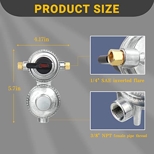 Propane Regulator for Rv 2 Tank, 2-Stage Auto Changeover Propane Regulator, lp Gas Regulators for RVs, Vans, Trailers