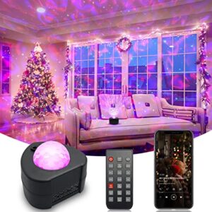galaxy projector,star projector galaxy light projector with bluetooth music speaker,star projector night light projector with white noise for kids & adults room christmas decor party wedding