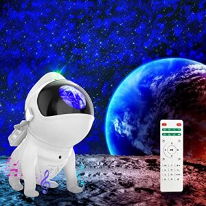 rossetta galaxy projector, star projector galaxy light projector for bedroom, space dog projector with bluetooth speaker and white noise, night light for kids adults game room, ceiling, room decor