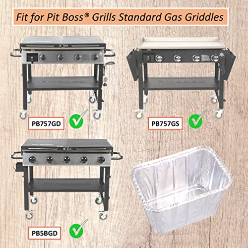 40-Pack Grease Pan Liners Replacement Parts for Pit Boss 2/3/4 Burner Ultimate Griddles and The Country Smokers Portable Griddle